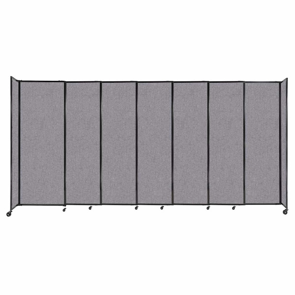 Versare StraightWall Sliding Portable Partition 15'6" x 7'6" Cloud Gray Fabric 1490708 - main